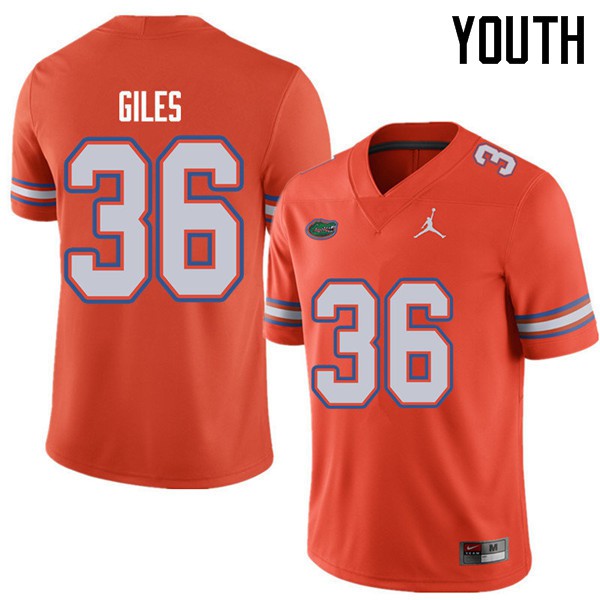 Jordan Brand Youth #36 Eddie Giles Florida Gators College Football Jerseys Orange